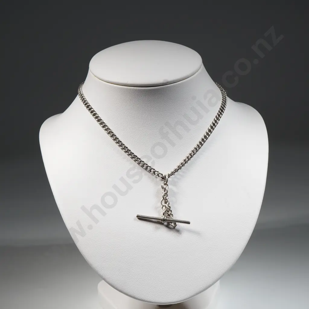 Sterling Silver Fob Chain with T Bar Image 1++