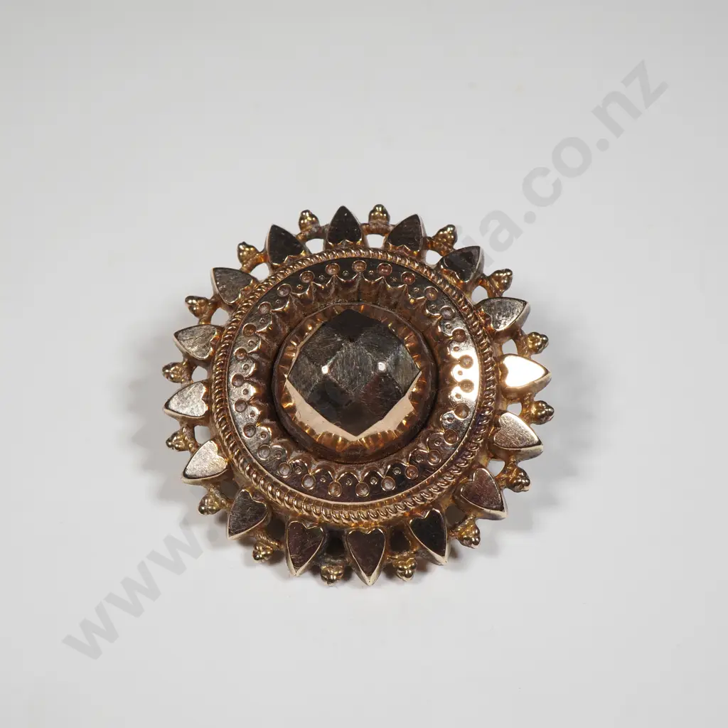 Victorian Rolled Gold Mourning Brooch Image 1++