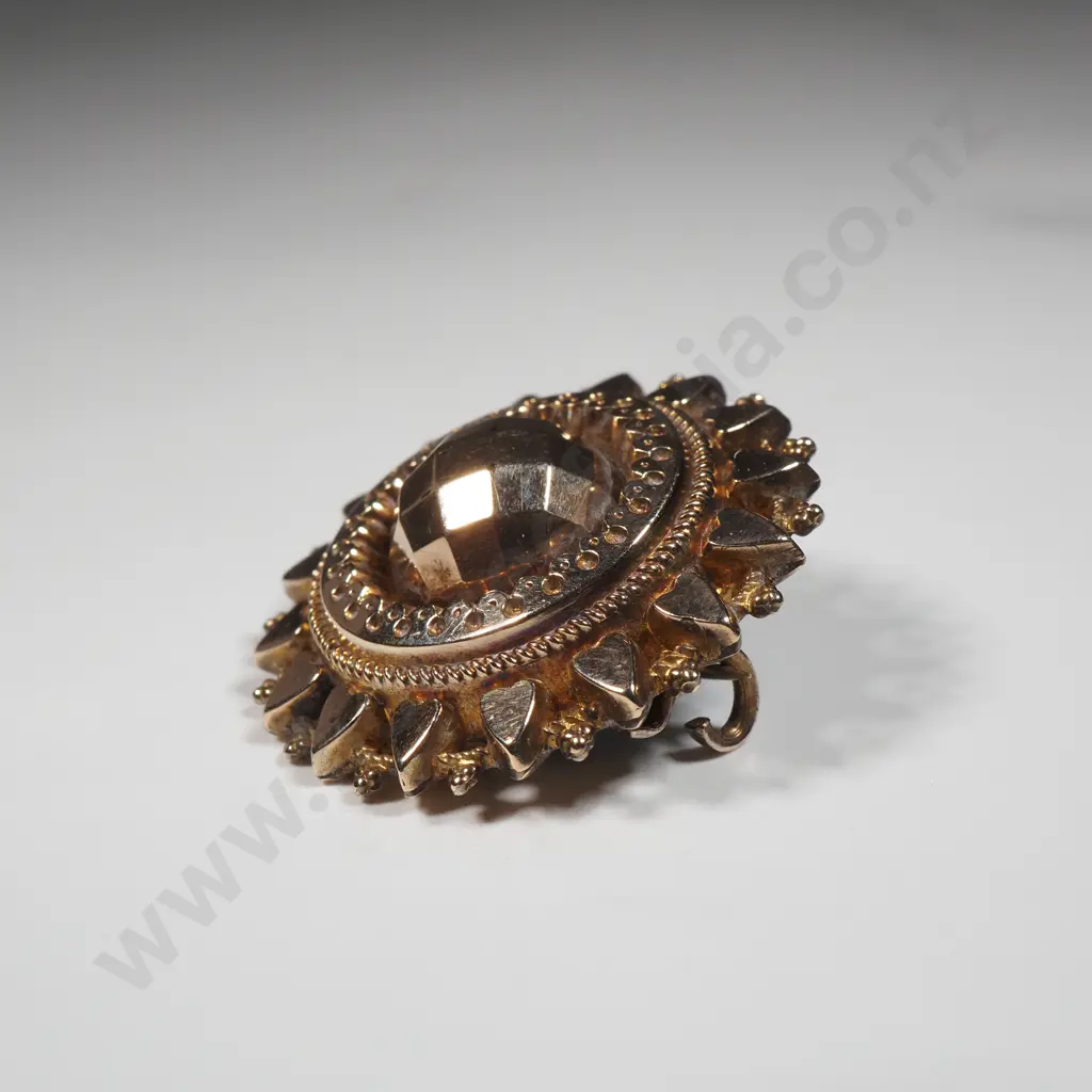 Victorian Rolled Gold Mourning Brooch Image 1++