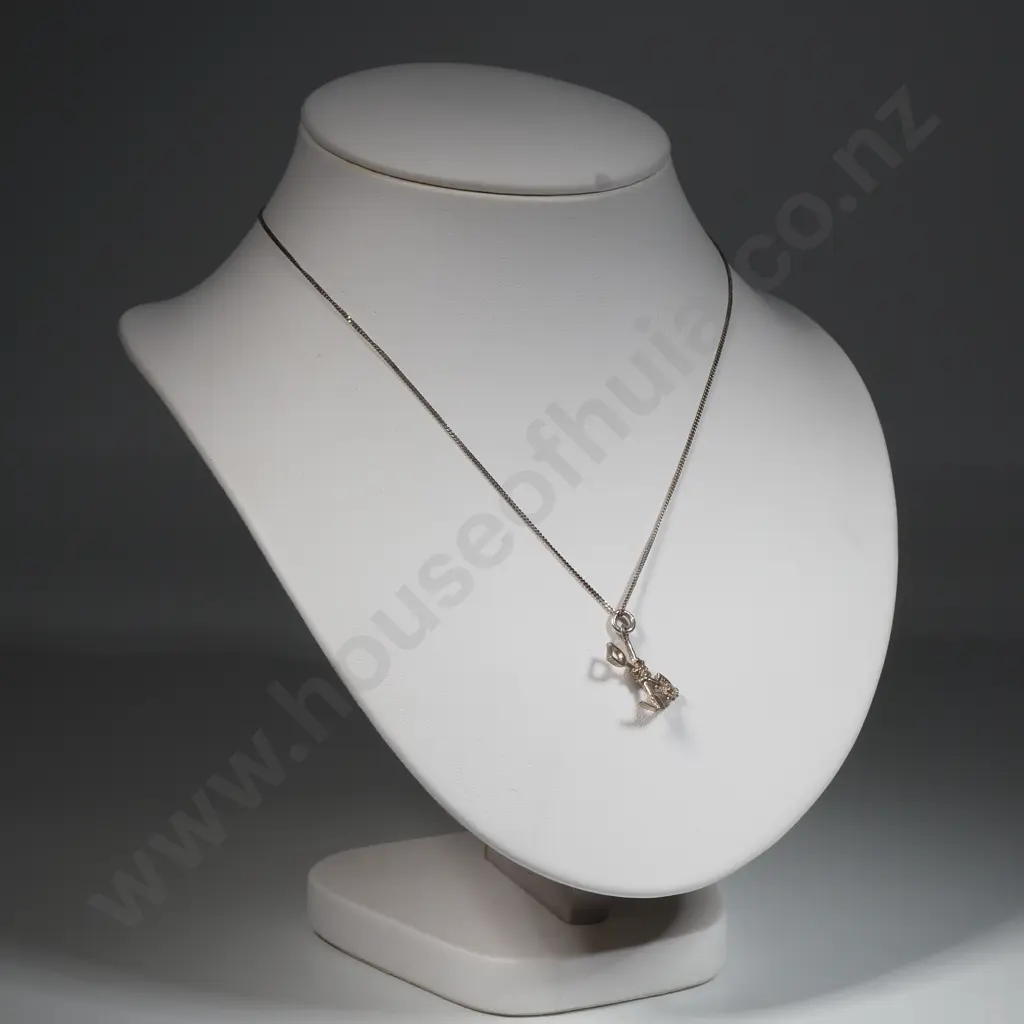 Sterling Silver Shovel & Pick Mining Themed Necklace  Image 1++