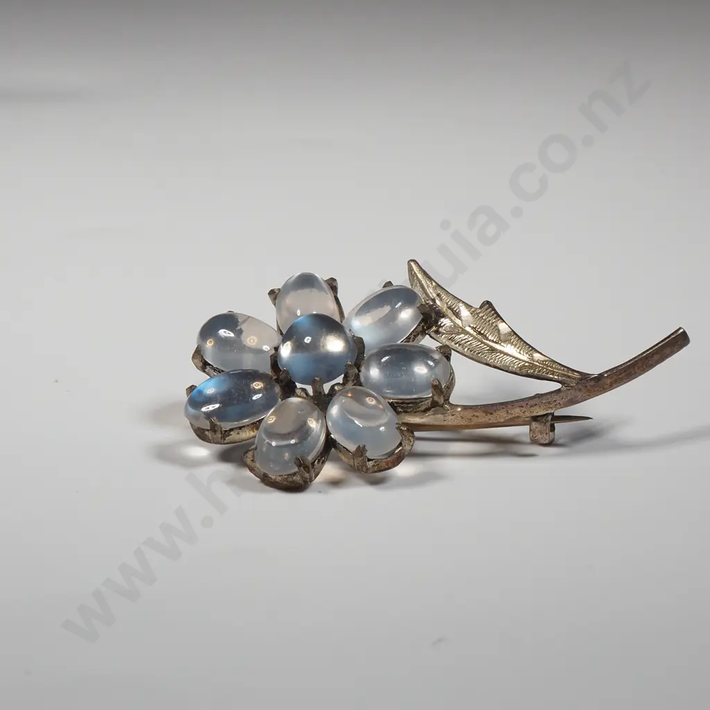 Sterling Silver Moon Stone Brooch Image 1++