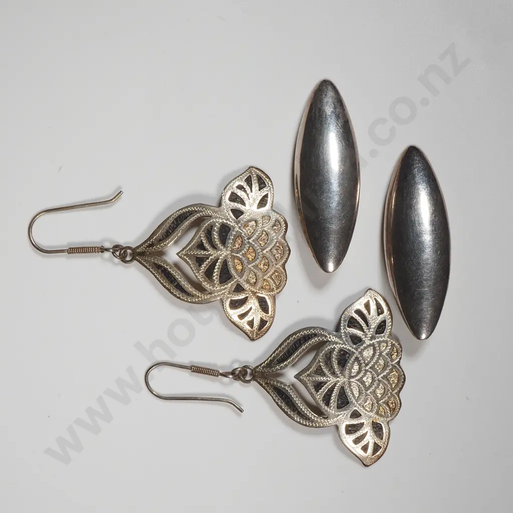 Two Sterling Silver Earrings Image 1++
