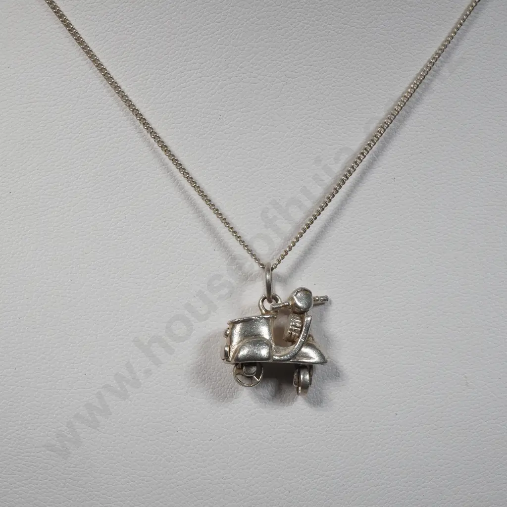 Sterling Silver Vespa Necklace Pendant  Image 1++