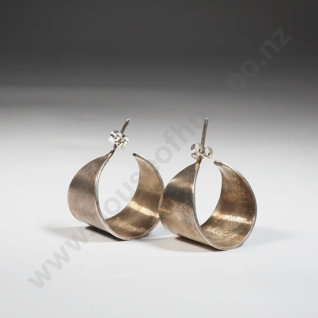 Pair Of Sterling Hoop Earrings Image 1++