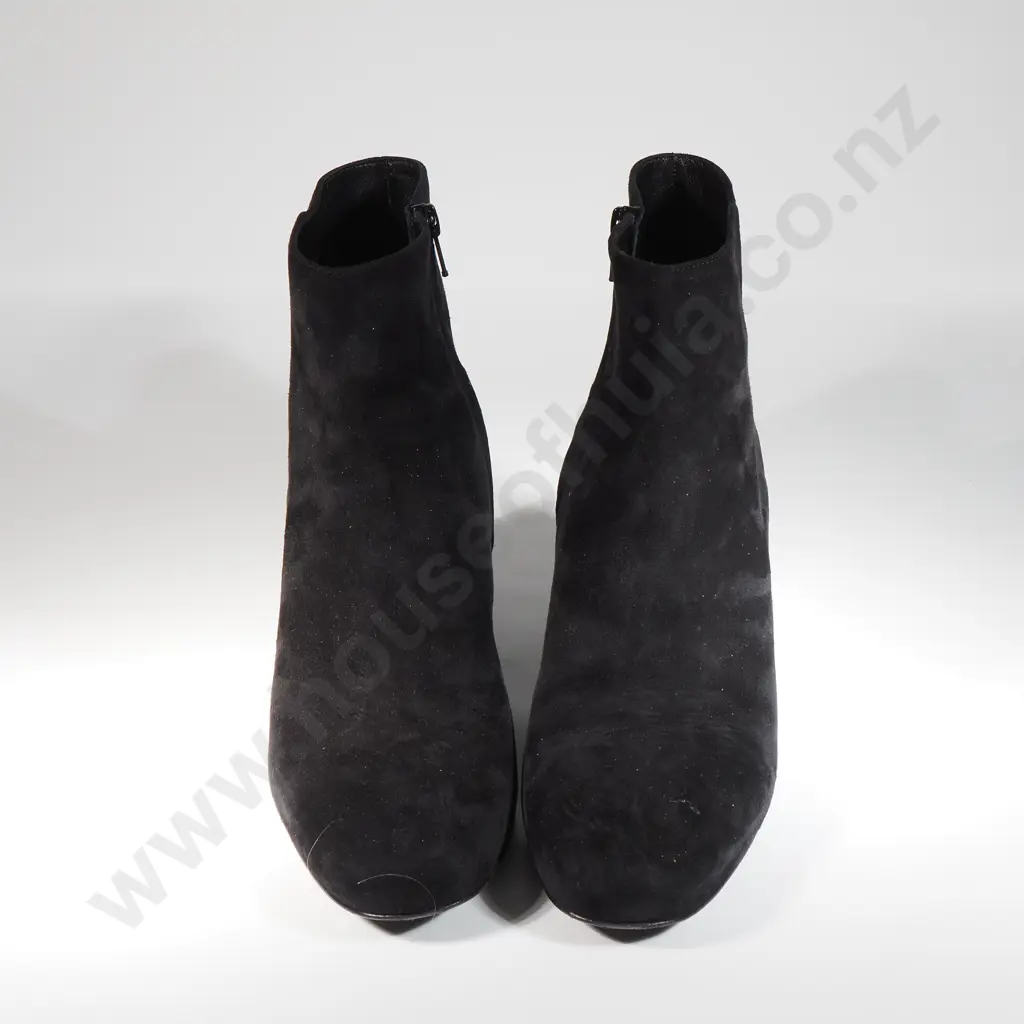 SAINT LAURENT Suede Embellished Hell Boot (41) Image 1++