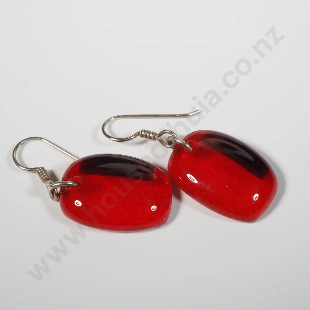 Hogland Art Glass Pendant & Earrings Set in Original Box Image 1++