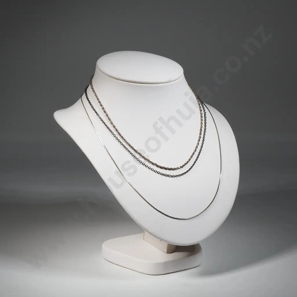 Three Sterling Silver Chains Image 1++