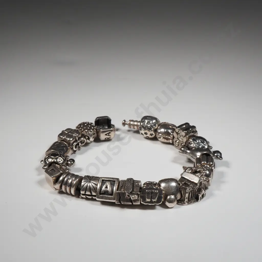 Pandora Charm Bracelet With A Collection Of Pandora & Non Pandora Charms  Image 1++