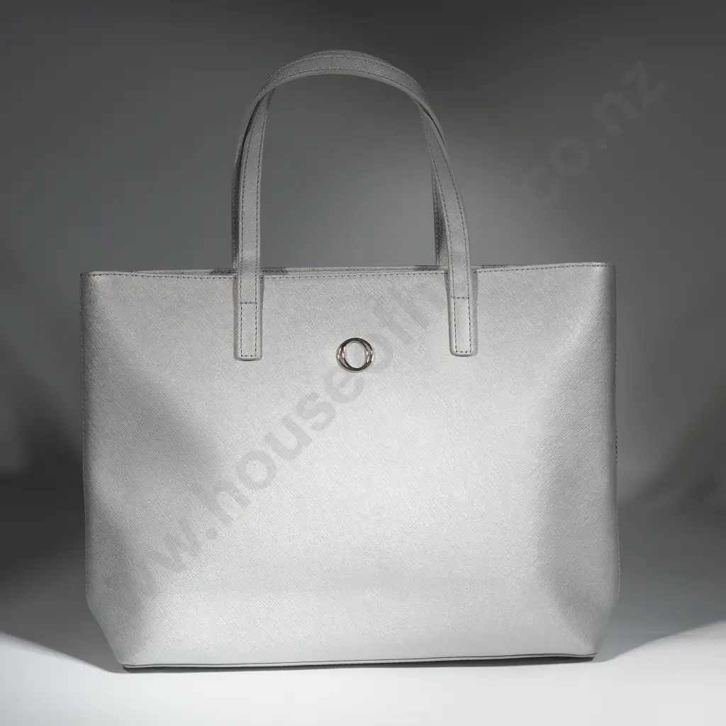 OROTON Silver Metallic Tote Bag Image 1++
