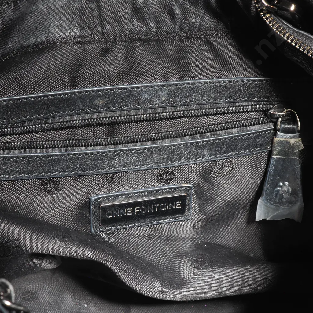 ANNE FONTAINE Giovanny Black Leather Tote Bag Image 1++