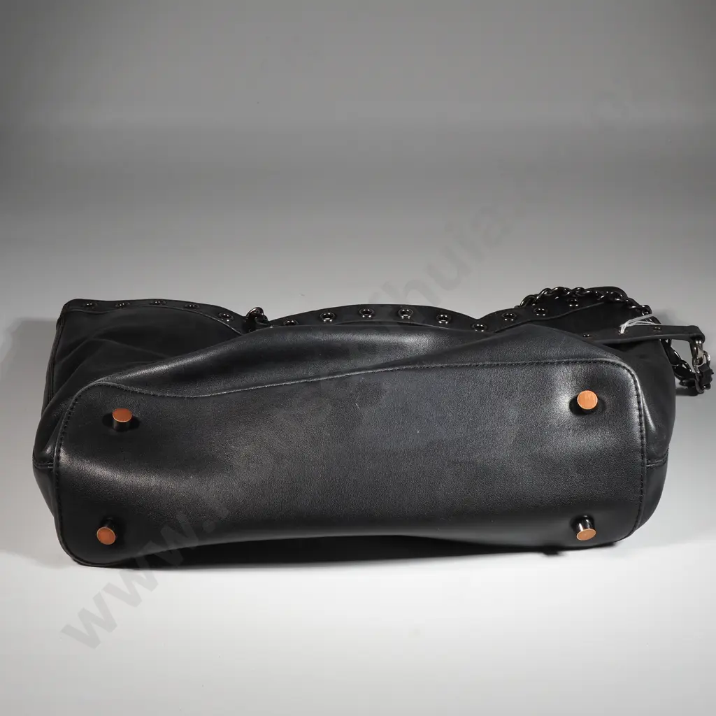 ANNE FONTAINE Giovanny Black Leather Tote Bag Image 1++