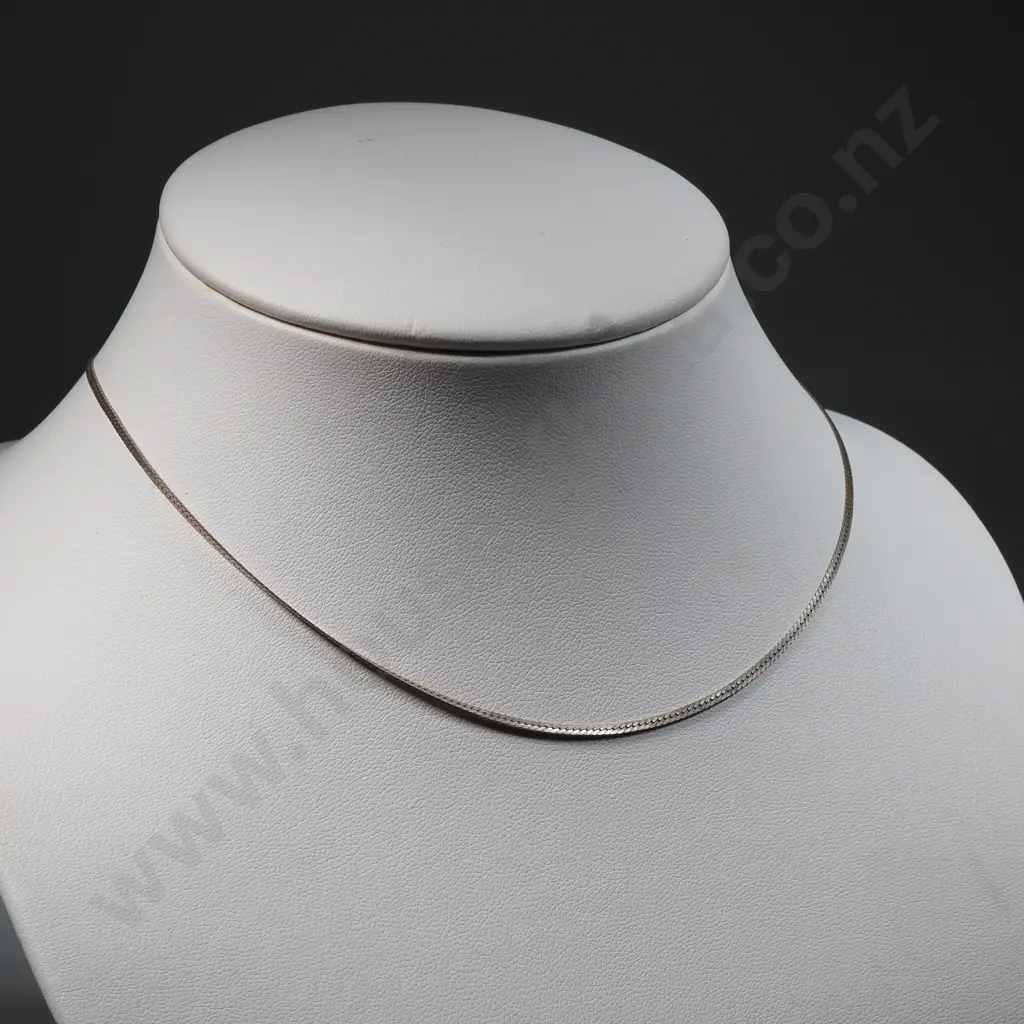 Sterling Silver Flat link Necklace  Image 1++