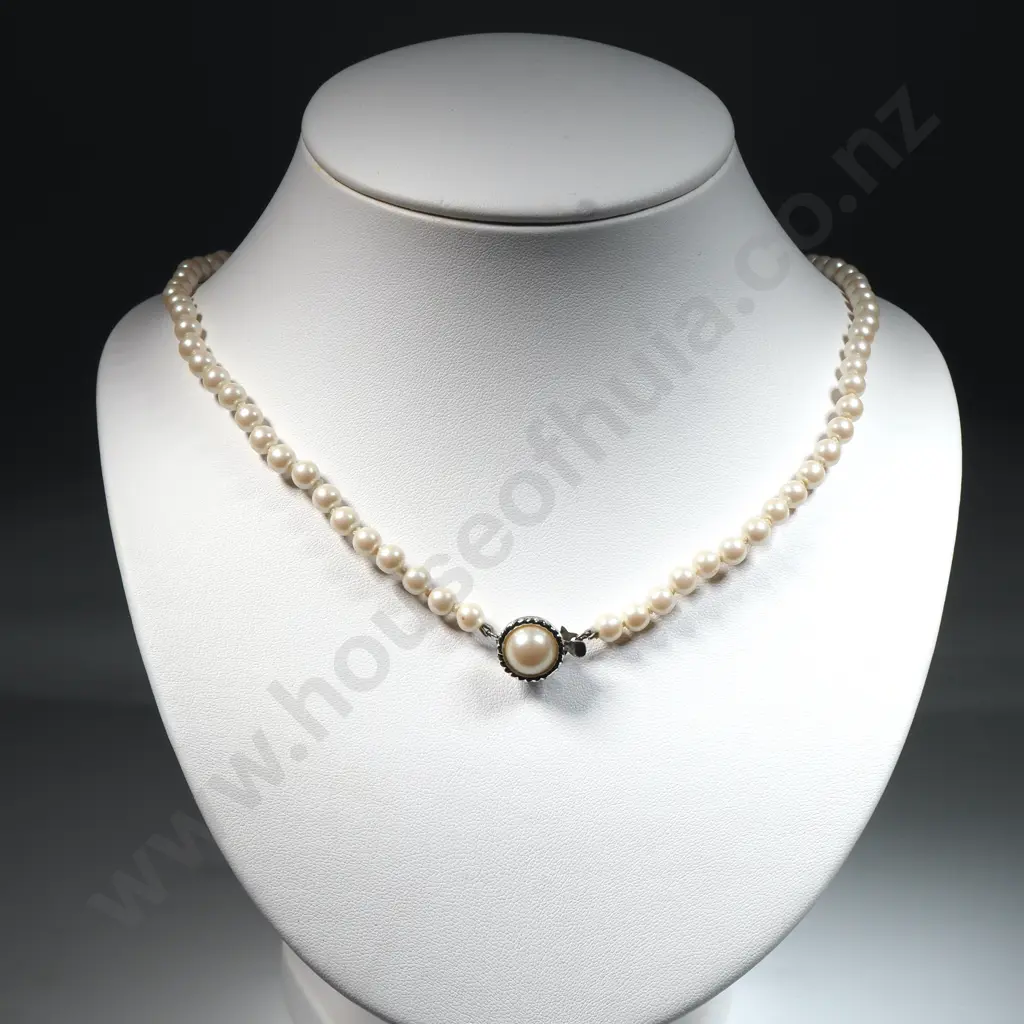 String Of Pearls. Individually Knotted & With Pearl Clasp  Image 1++