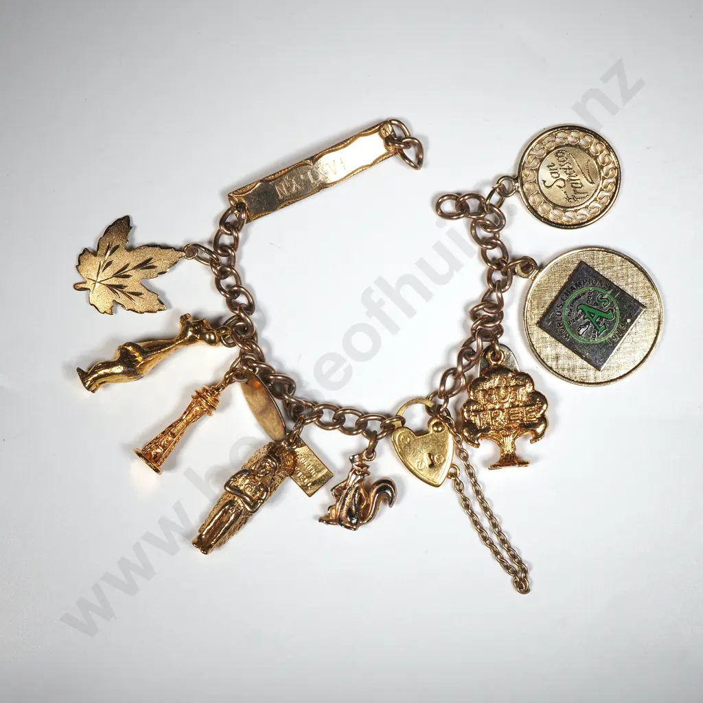 Vintage 9ct Rolled Gold Charm Bracelet  Image 1++