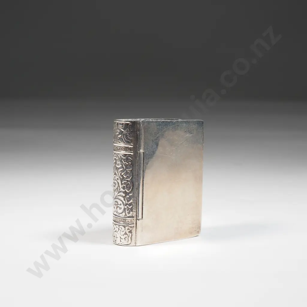 Small Box in The Form Of A Book with Engraved Spine. Marked 925  Image 1++