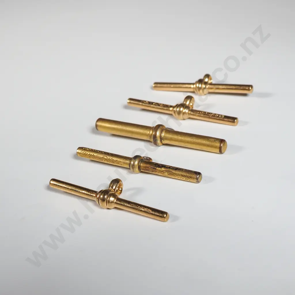 Five Antique Rolled Gold T Bars Image 1++