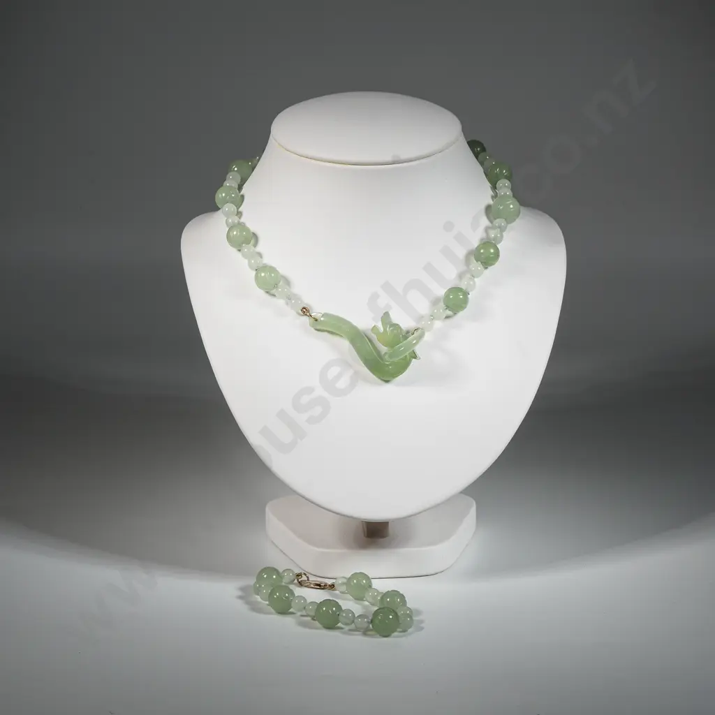 Chinese Jade Necklace & Bracelet  Image 1++