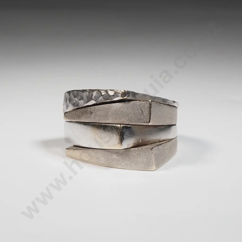Sterling Silver Modernist Style Ring With Stackable Segments  Image 1++