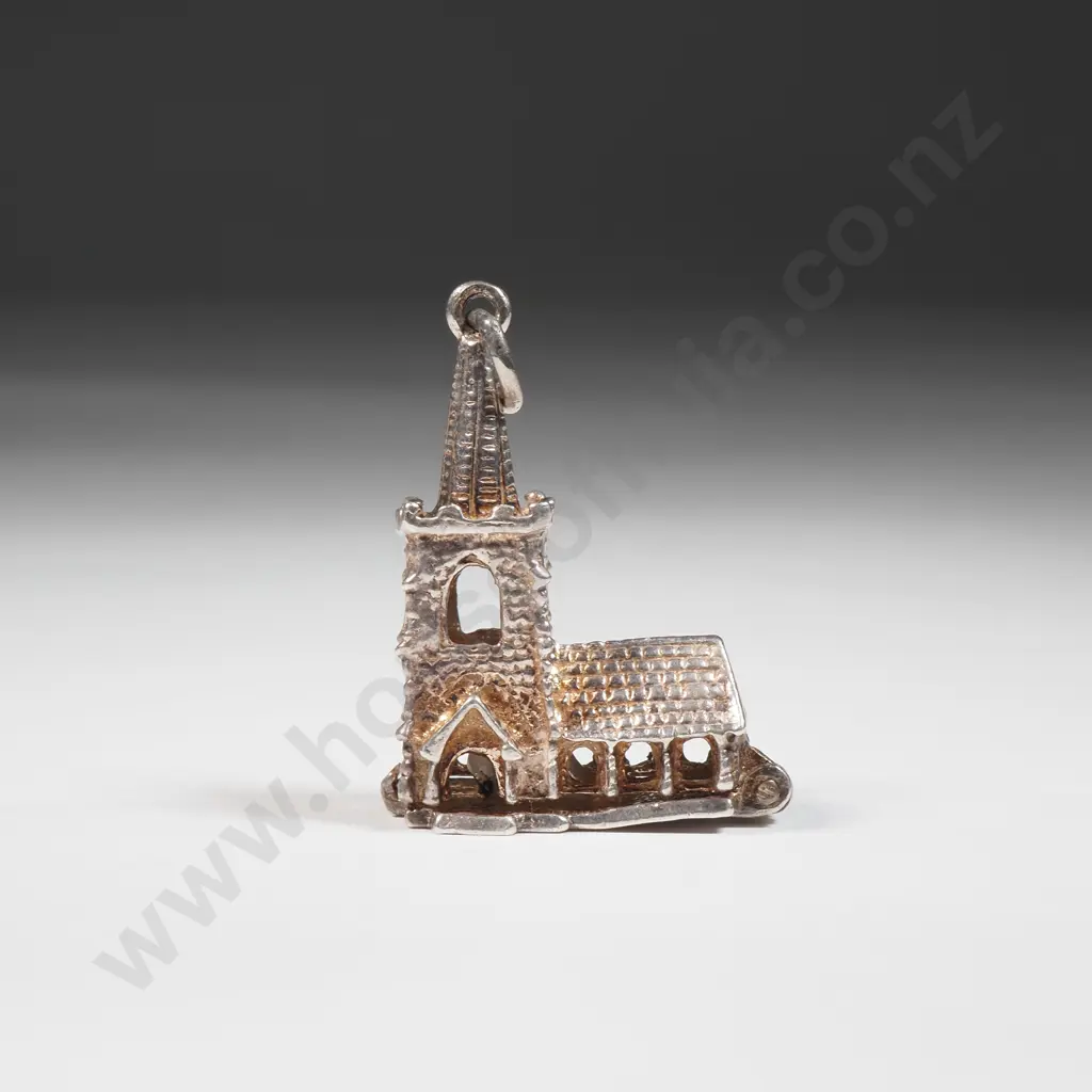 Sterling Silver Charm Bracelet In The Form Of A Church, Opening To Reveal a Wedding Image 1++