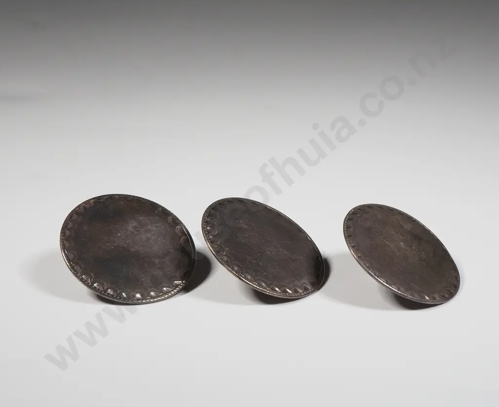 Three Sterling Silver Buttons  Image 1++