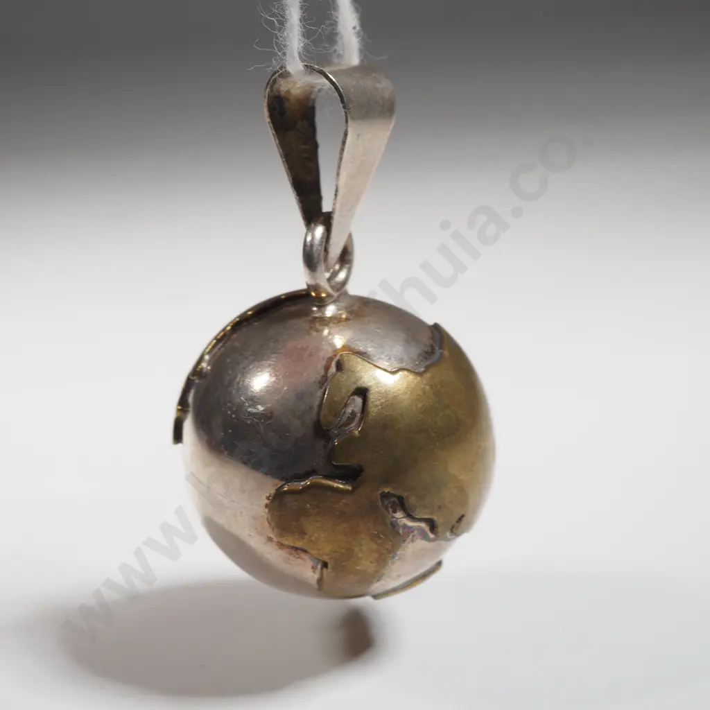 Sterling silver Sphere Pendant In The Form Of The World  Image 1++