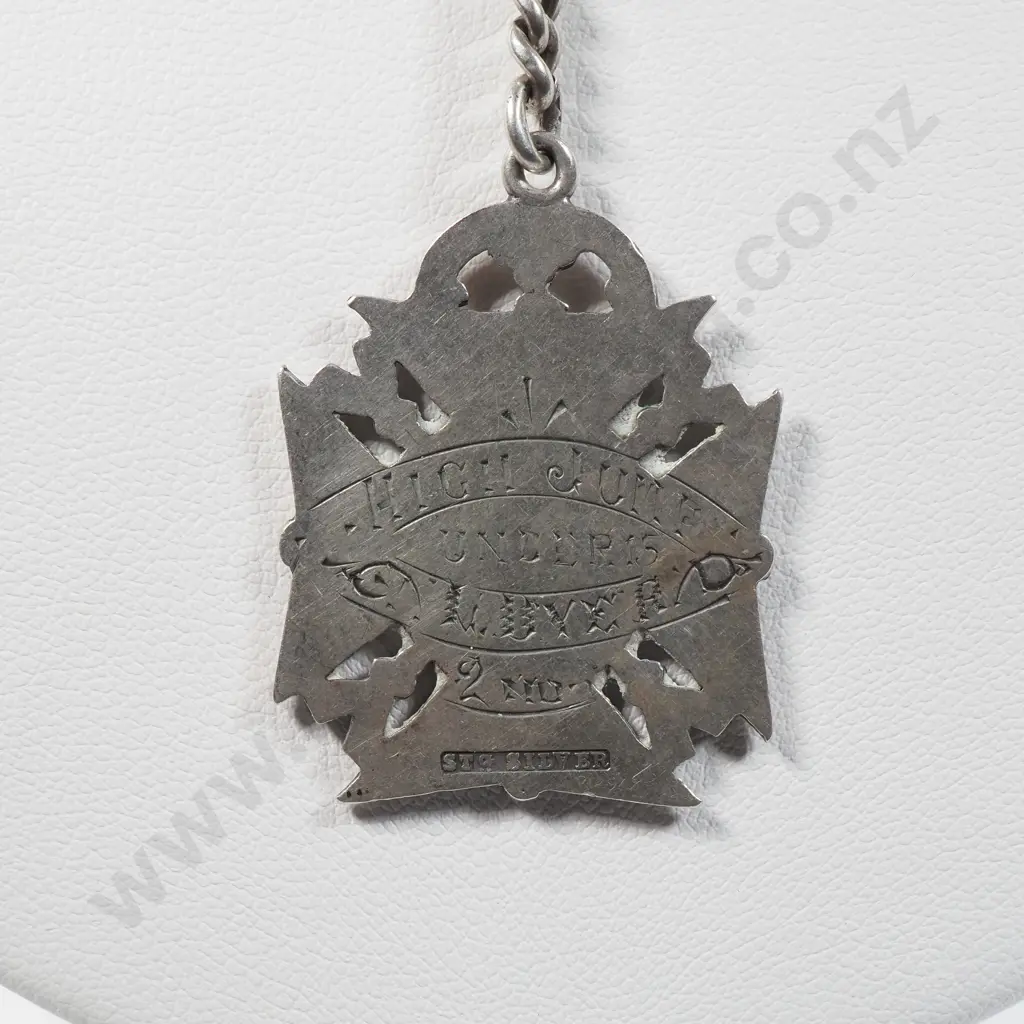 Sterling Silver Fob With Attached T Bar & Fob Image 1++