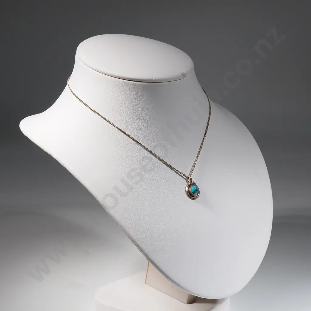Sterling Silver & Turquoise Pendant  Image 1++
