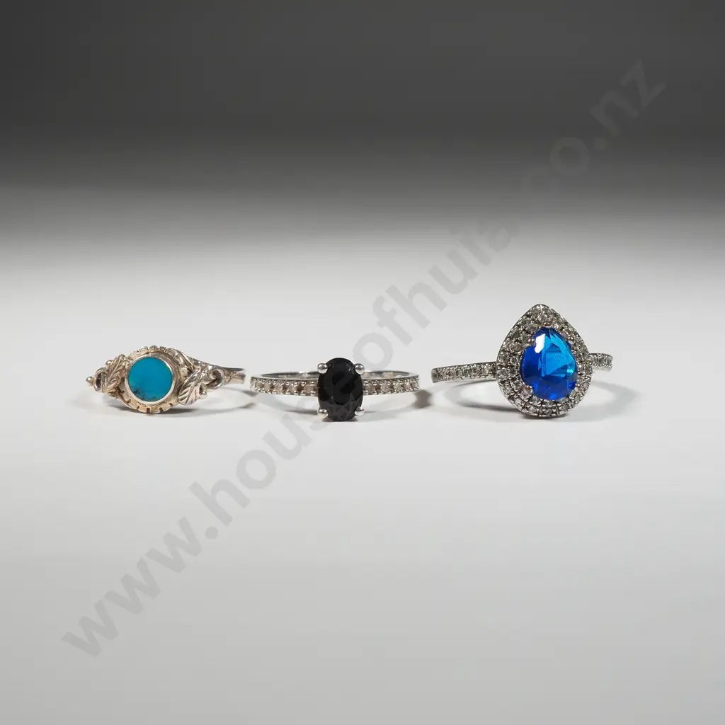 Three Coloured Stone Rings Image 1++