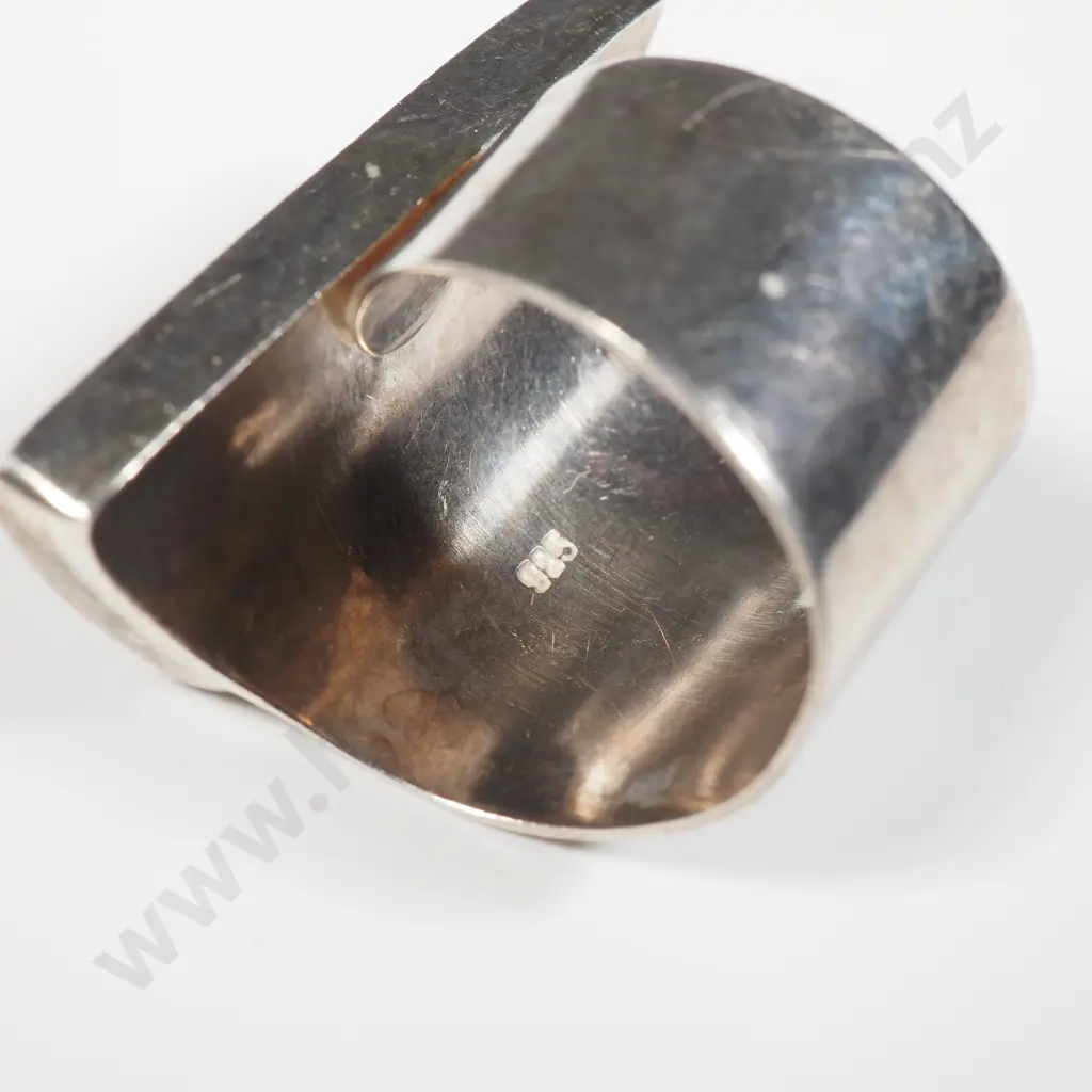 Modernist Ring with Red Resin  Inset Image 1++