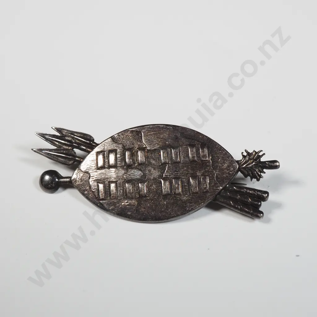 Sterling SIlver Zulu Shield Brooch Image 1++