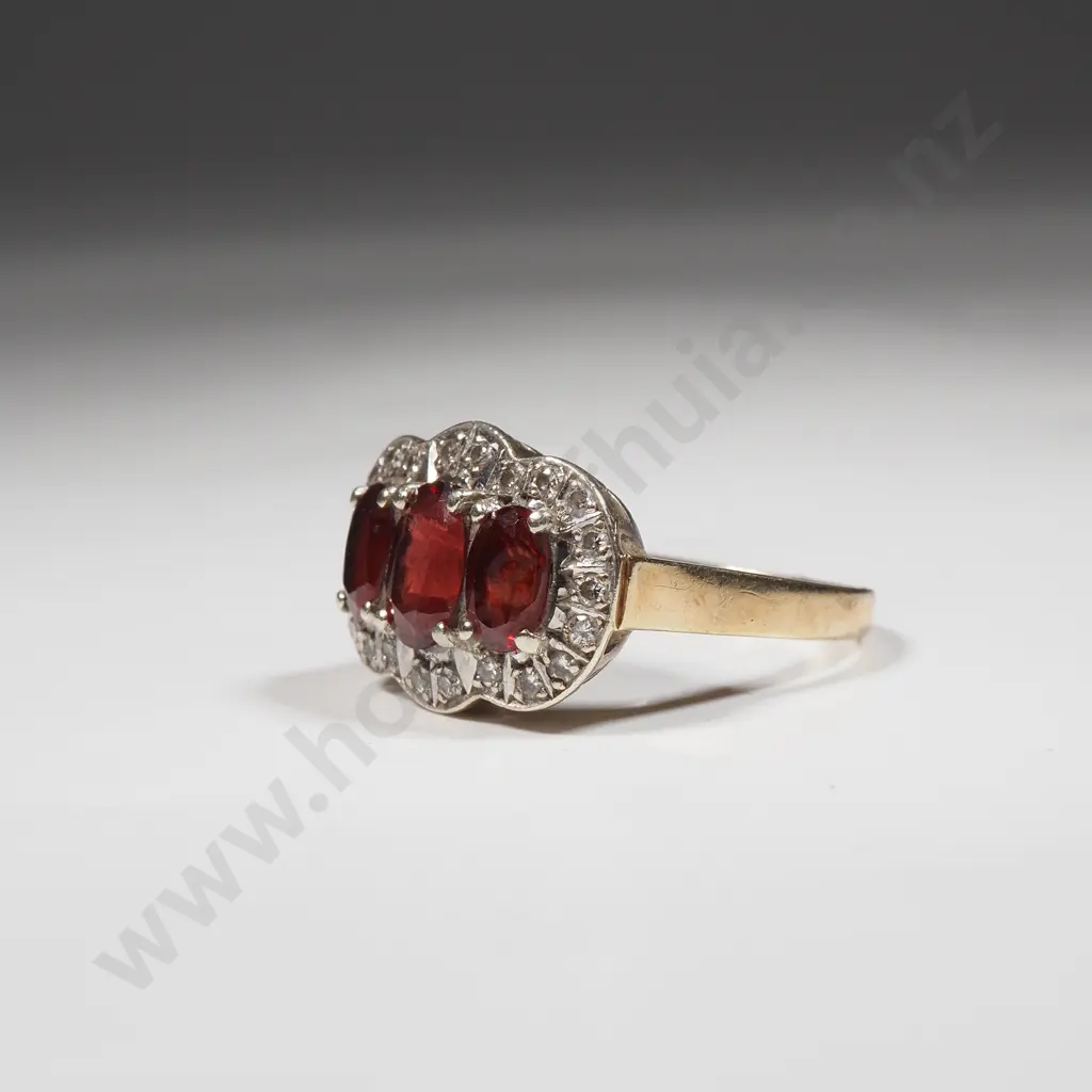 9ct Gold Garnet Ring Image 1++