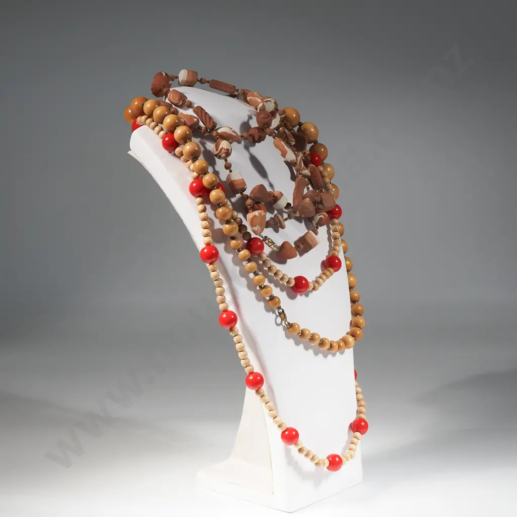 Assorted Wood & Jasperware Necklace  Image 1++