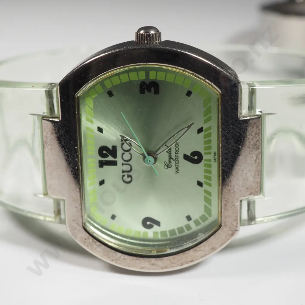 Three Ladies Wristwatches Including Two Gucci Watches & A Replica Rolex Watch  Image 1++