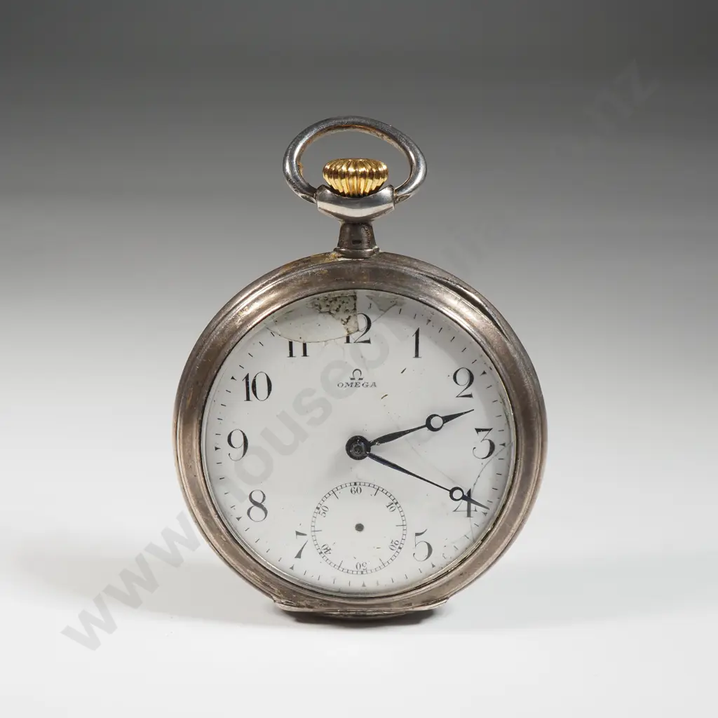 Omega 0800 Silver Pocket Watch Engraved Paris Grand Prix 1900. Image 1++