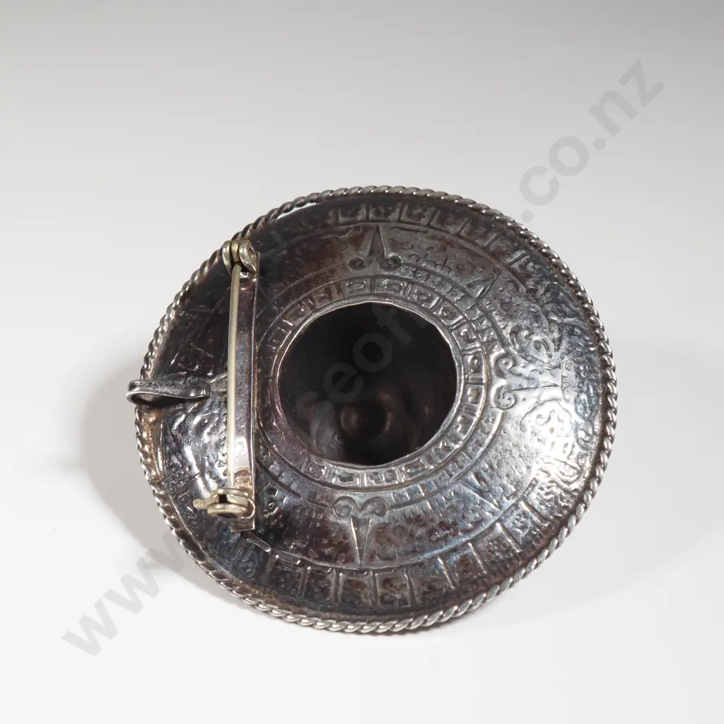 Mexican Sterling Silver Pendant/Brooch In the Form Of A Sombrero Image 1++
