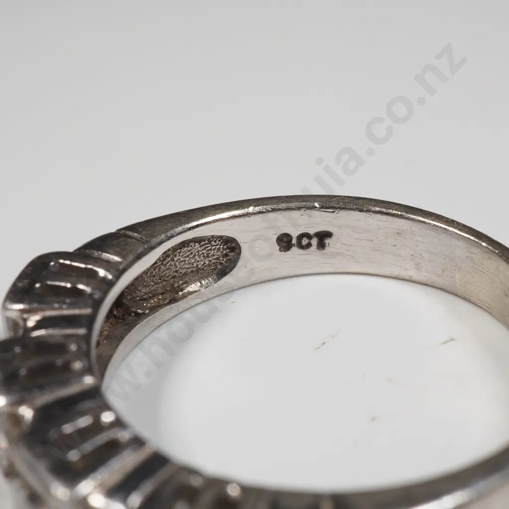 9ct White Gold Gem Ring Image 1++