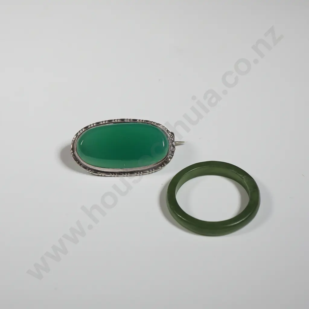 Greenstone Ring & Chrysoberyl  Brooch Image 1++