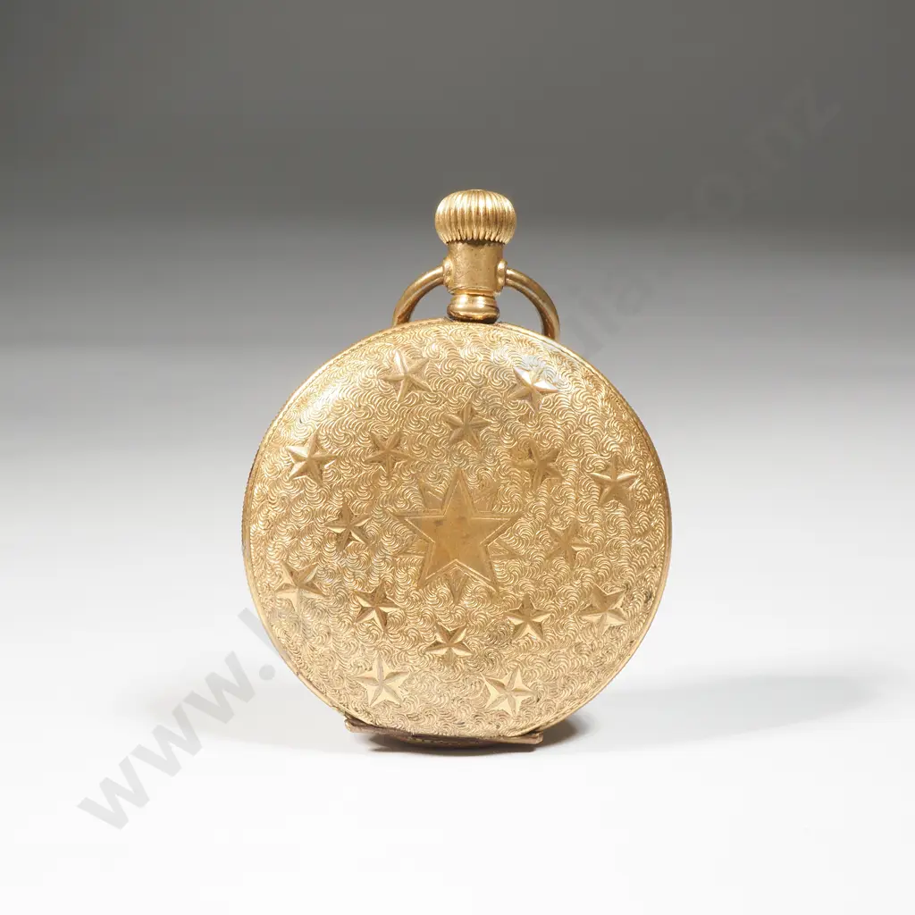 Ornate Gold Plated Pocket Watch With Allover Decoration  Image 1++