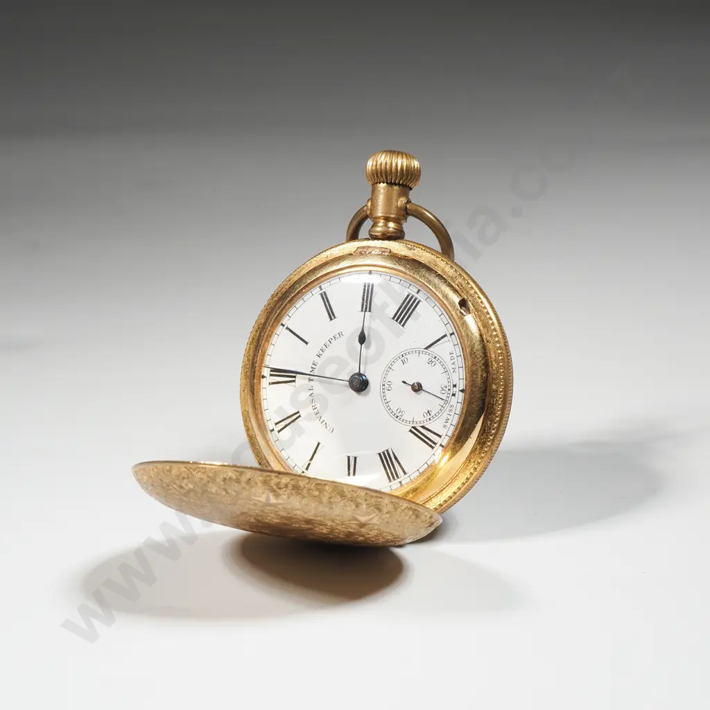 Ornate Gold Plated Pocket Watch With Allover Decoration  Image 1++