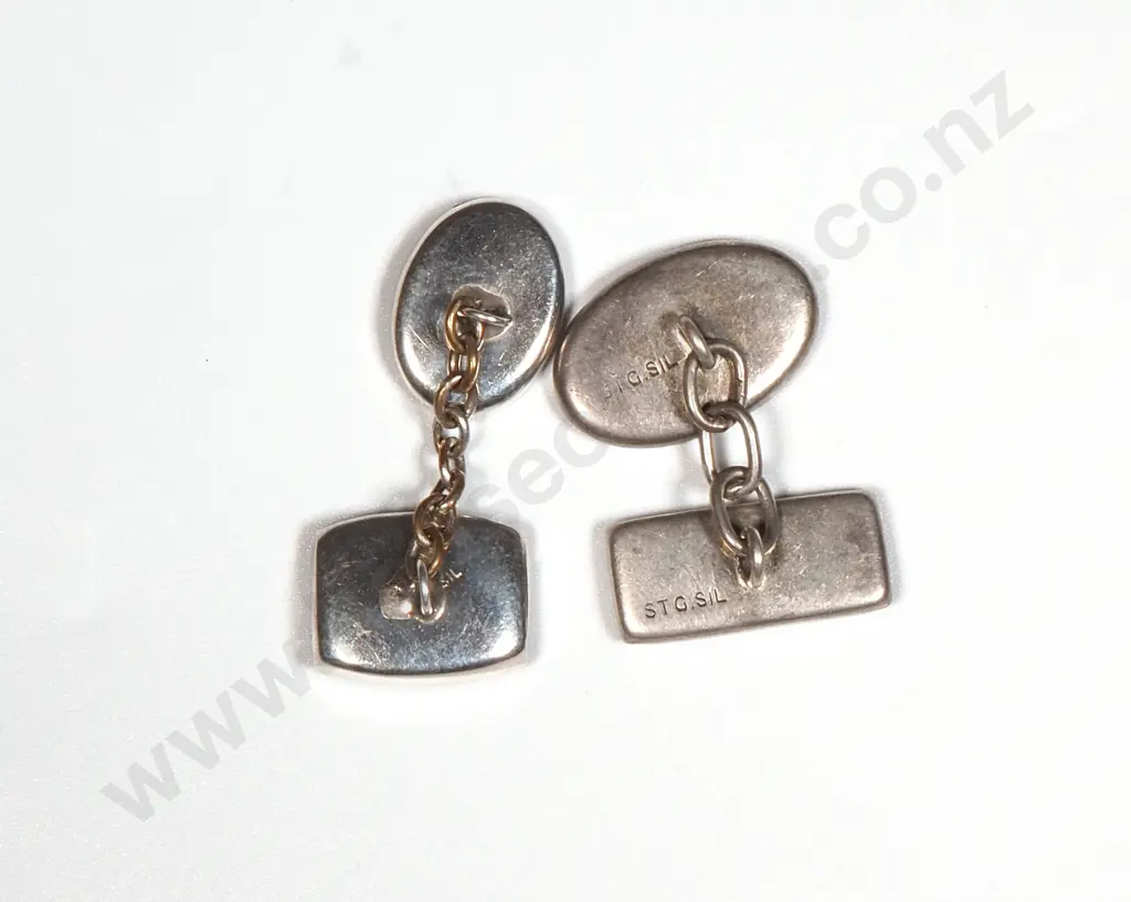Paua Shell Cufflinks - One Sterling Silver Image 1++