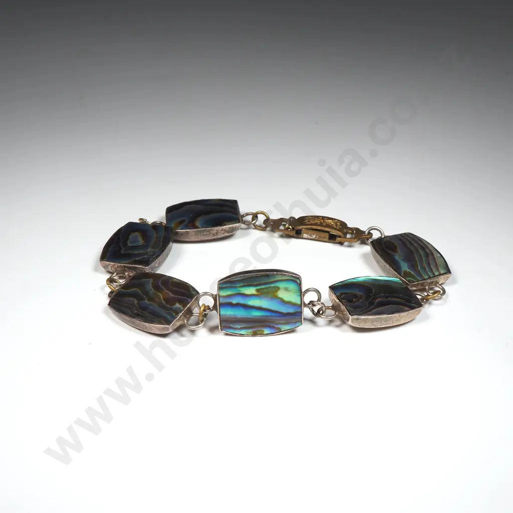 Sterling Silver & Paua Shell Bracelet Image 1++