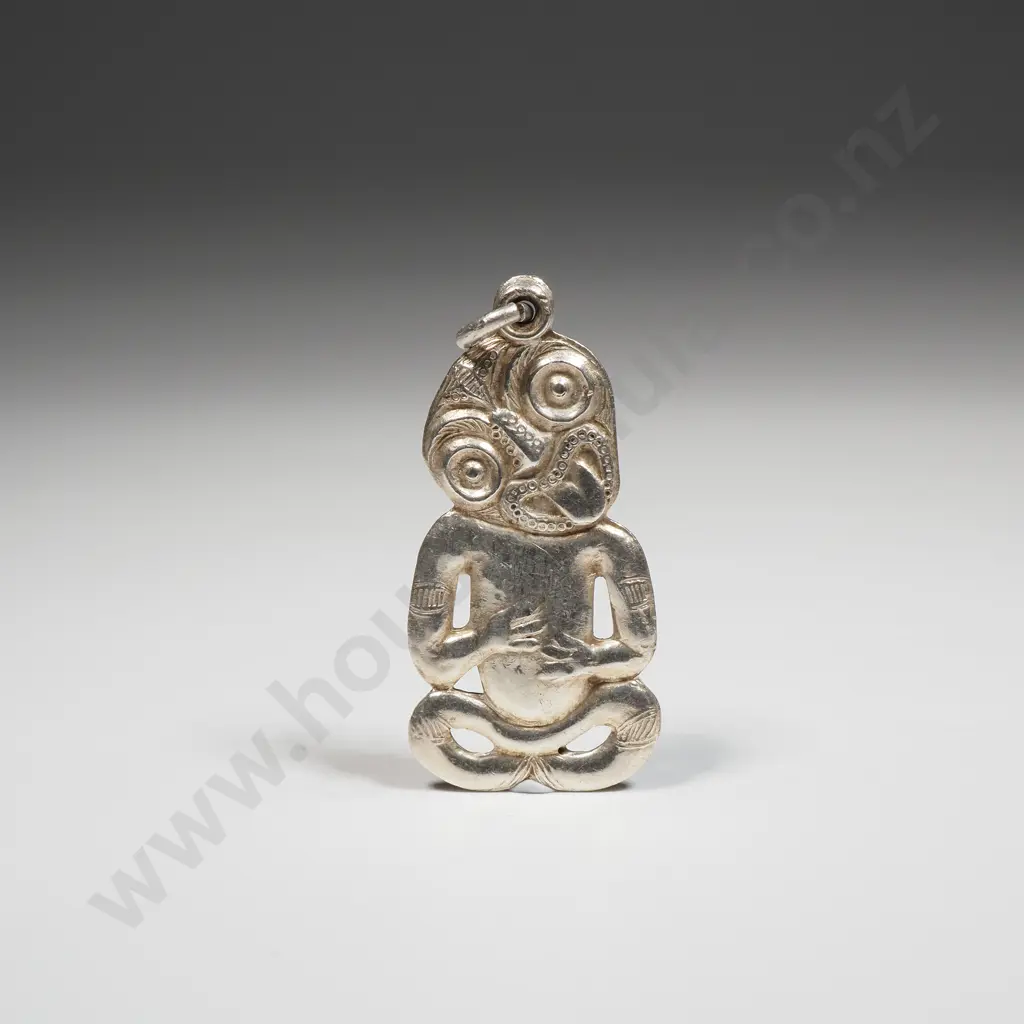 Antique Sterling Silver Tiki Pendant Image 1++