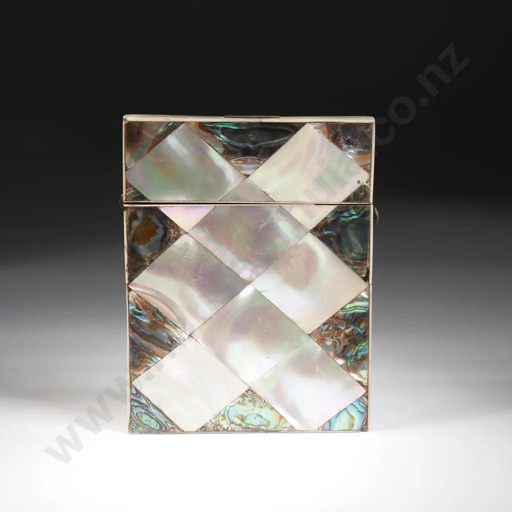 Victorian Mother of Pearl & Abalone Shell Visiting Card Case Image 1++