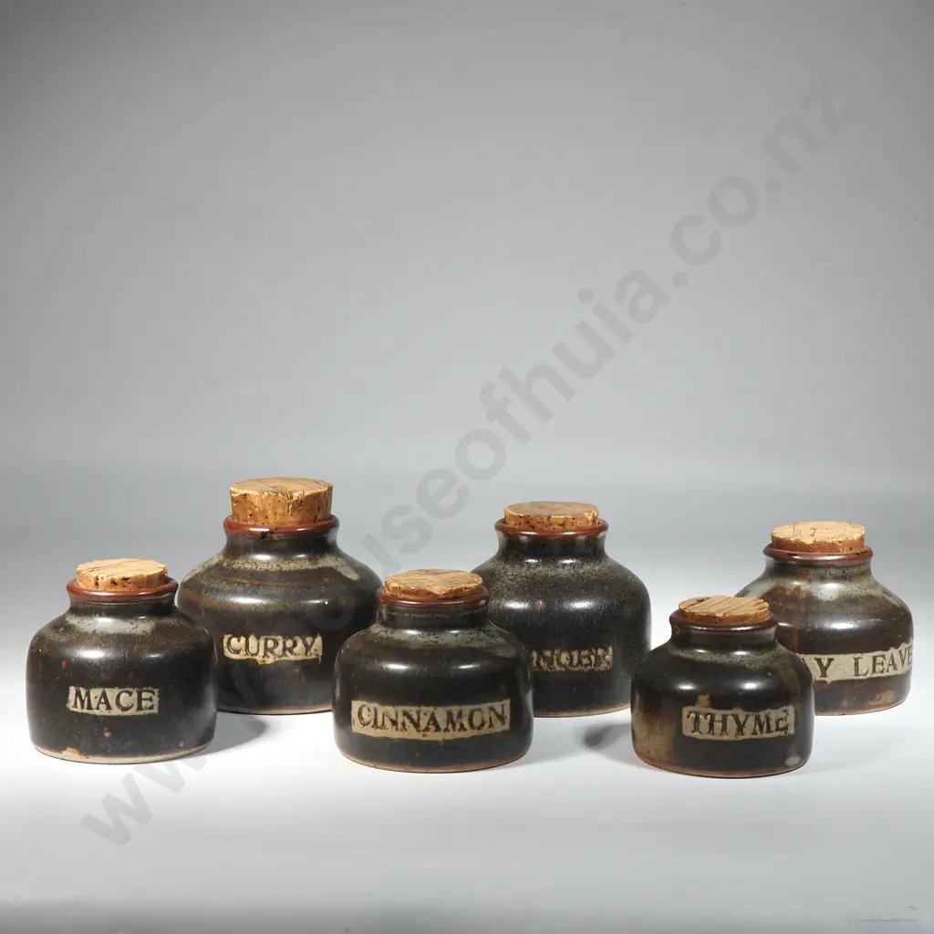 A Set of six Len Castle Studio pottery Spice jars, Beehive Shape Image 1++