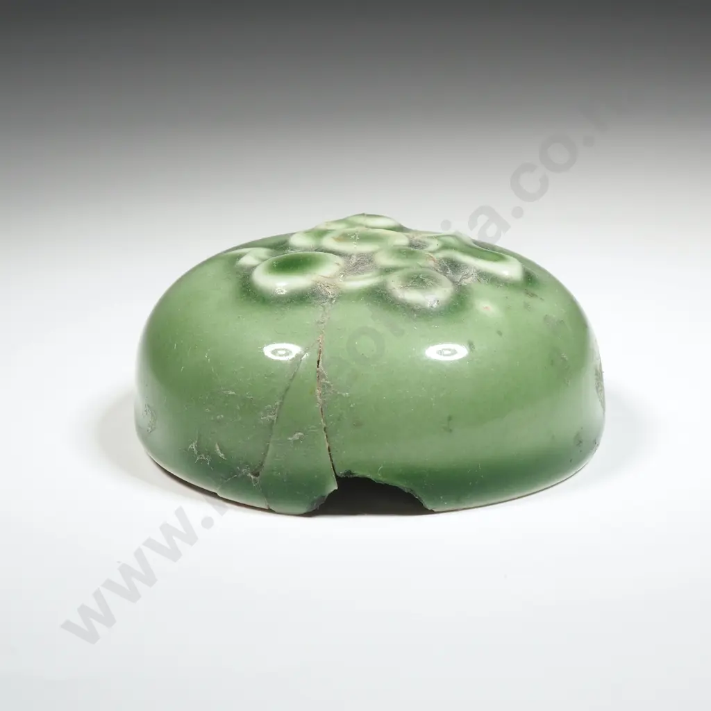 Crown Lynn Green Ginger Jar. Top Damaged.  Image 1++