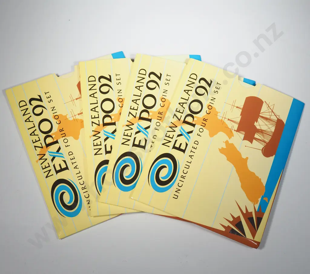 Four New Zealand 1992 Explorer Five Dollar UNC Coin Packs - Total CV $160 NZD  Image 1++