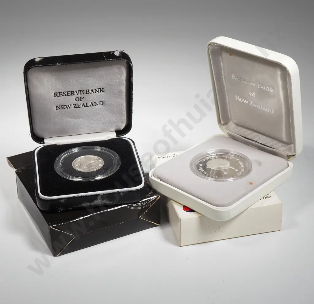 Two New Zealand Proof Sterling SIlver Coins - One Piedfort  Image 1++