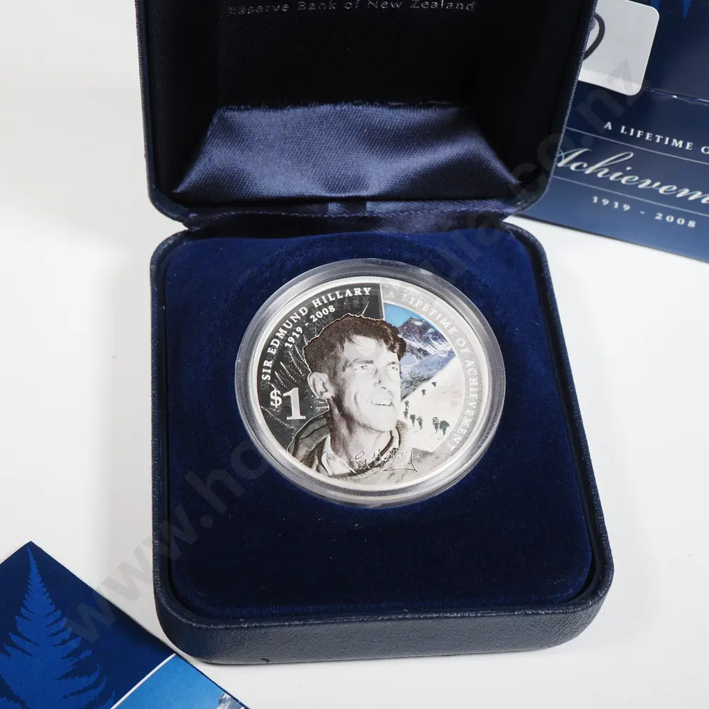 2008 Sir Edmund Hilary One Ounce Silver Proof Coin  Image 1++