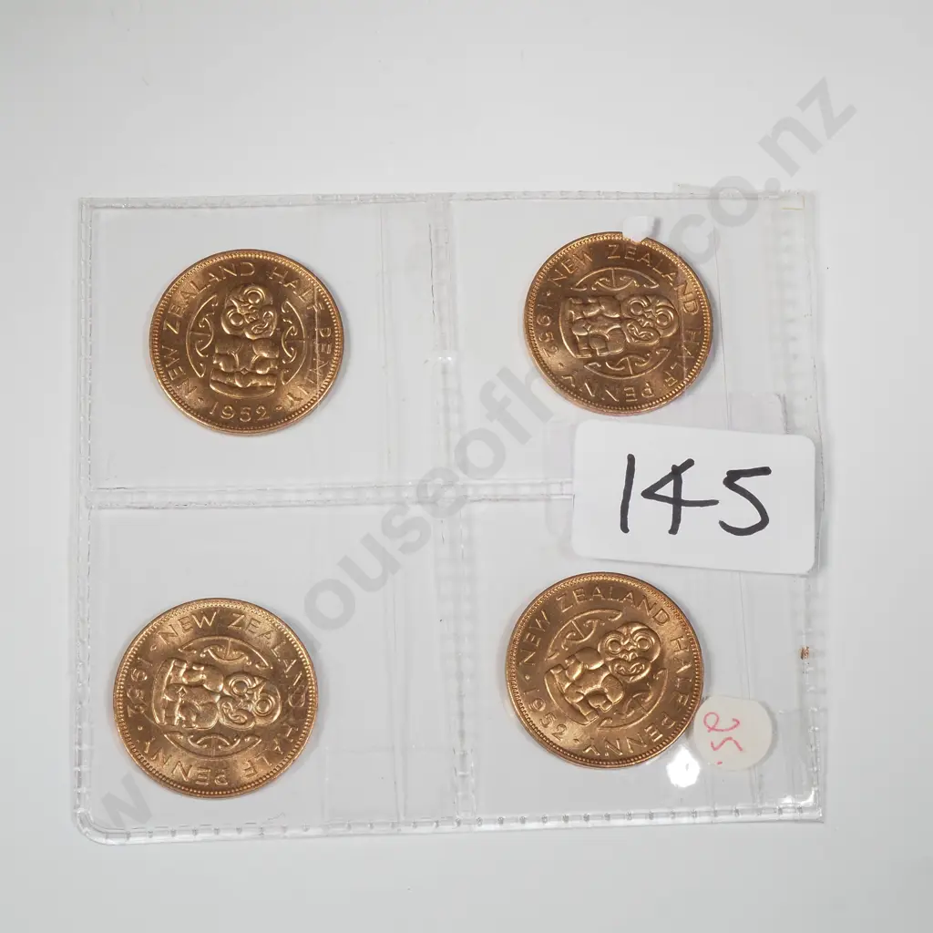 1952 New Zealand BUNC Half Pennie Coins Image 1++