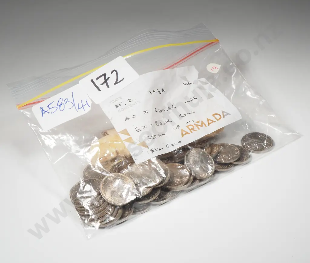 Broken Bank Roll of 1964 Sixpence - UNC  Image 1++